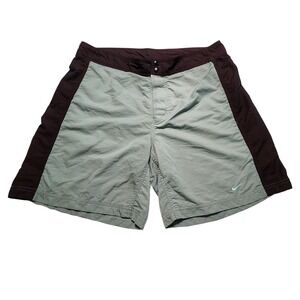 Nike Swim Trunks Shorts Mens 36 Two Tone Brown Green Athletic Casual